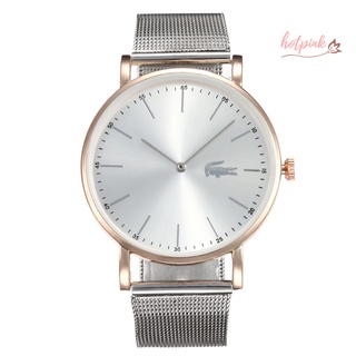 hk lacoste reloj de pulsera de cuarzo con banda redonda analógica para hombre y mujer minimalista