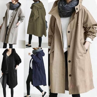 Casual abrigo cortavientos para las mujeres frontal hebilla diseño sudaderas con puño elástico de la mitad de la longitud de la chamarra