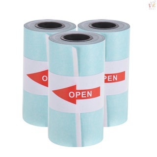 [rcc] aibecy papel adhesivo imprimible rollo de papel térmico directo con autoadhesivo 57*30 mm para peripage a6 bolsillo impresora térmica para paperang p1/p2 mini impresora fotográfica, 3 rollos