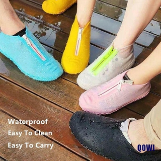 Qowi funda De silicón impermeable con cremallera Para zapatos/zapatos De lluvia reutilizable antideslizante (6)