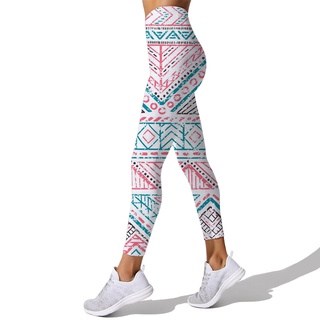 cloocl mujer cintura alta elástica impresión 3d moda deportes fitness yoga pantalones