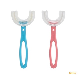 heliu u en forma de u cepillo de dientes manual de silicona bebé yoothbrushing artefacto cuidado oral