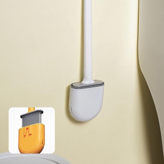 Cepillo de grietas de inodoro con soporte de silicona cepillo de inodoro colgante plano suave cepillo accesorios de baño (3)