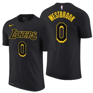 LA Los Angeles Lakers 2021 Camiseta De Baloncesto No . 0 Russell Westbrook Negro Mamba