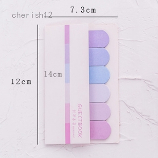 Cherish Creative 6 Colores Gradientes Pegatinas Adhesivas Notas Memo Pad Estacionario Oficina Escuela Suministros Marcadores Post It Etiqueta