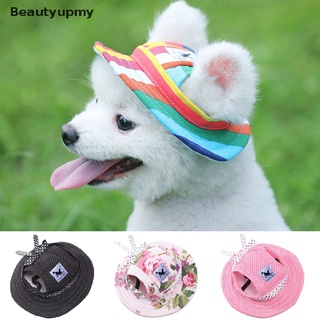 [beautyupmy] lindo perro mascota gorra transpirable verano ajustable sunhat tela de malla sombrero de lona caliente