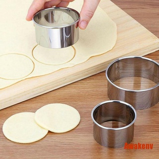 AWAK 5 Set redondo círculo de acero inoxidable cortador de galletas galletas DIY hornear pastelería