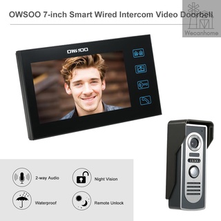 Owoo Kit De Interfone/video/puerta/teléfono De 7 pulgadas/pantalla táctil/impermeable/Monitor De interiores/visión nocturna/seguridad (4)
