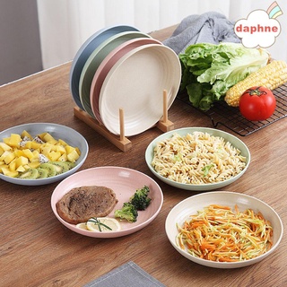 Daphne - plato nórdico para el hogar, bandeja para platos de fruta, ligero, paja de trigo, hueso, verduras, platos de cena, Multicolor
