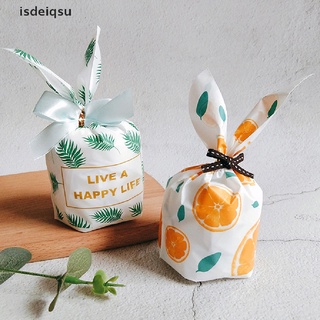 isdeiqsu 50pcs lindo conejo oreja galletas bolsa de regalo para decoración de pascua caramelo embalaje cl (1)