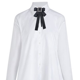 jang mujer vintage rhinestone hebilla pajarita broche de lujo joyería uniforme camisa collar pin cinta larga bowknot corbata con correa ajustable (4)