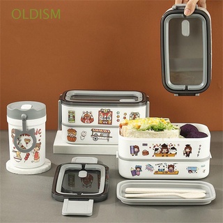 OLDISM Child Container Box Kids Breakfast Cup Lunch Box Portable Compartments Plastic Food Container Salad Thermal Lunchbox