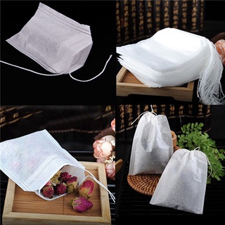 100pcs blanco no tejido vacío bolsas de té cadena filtro de papel hierba suelta bolsa de té (5)