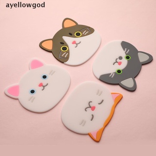 [ayellowgod] almohadilla de mesa aislante mantel individual taza taza decoración del hogar patrón gato posavasos [ayellowgod] (4)