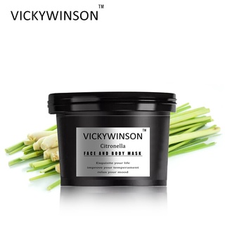 VICKYWINSON Crema exfoliante de citronela 50g Limpiador facial natural