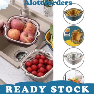 <alotoforders> cesta de almacenamiento de 3 colores hueco colador cesta multifuncional suministros para el hogar