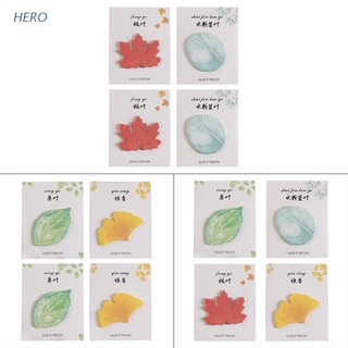 Hero 4 pzs Notas adhesivas creativas de hojas Notas adhesivas de escritura Etiqueta Etiqueta adhesivas suministros escolares papelería