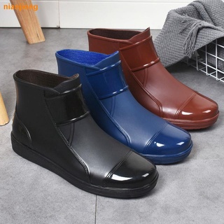 _ ❃ Botas De Lluvia De Los Hombres Tubo Corto Un Nuevo Estilo De Moda Cocina De Trabajo Zapatos De Agua Antideslizante Impermeable