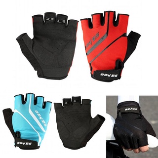 [elfi] guantes de medio dedo antideslizantes antideslizantes para ciclismo/ciclismo/bicicleta/negro