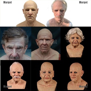 [Margot] Nuevo Cosplay calvo viejo espeluznante arrugas máscara cara Halloween fiesta carnaval accesorios
