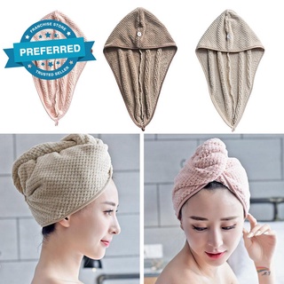 Gorro de microfibra de algodón seco para el cabello de secado rápido de ducha sombrero absorbente toalla seca gorra Bun X7H5