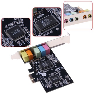 Dou PCI-E tarjeta de sonido Digital de Audio condensadores sólidos CMI8738 Chipset + barrera (9)