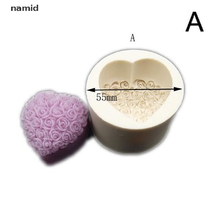 [namid] molde de jabón de silicona en forma de flor de corazón amor rosa vela de chocolate manualidades diy [namid] (3)