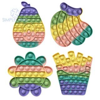 simplflying cod√ silicona push bubble juguetes arco iris color fidget juguete autismo alivio del estrés