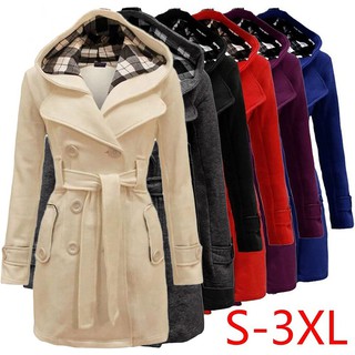 fg Chamarra de invierno largo con capucha de las mujeres abrigo caliente outwear sección (s-xl)