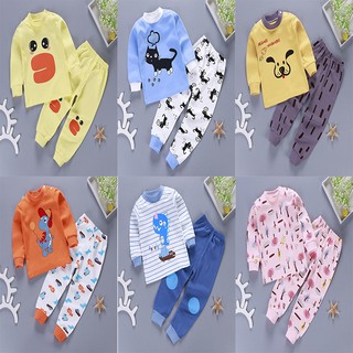 Perfecto niños pijamas niños ropa de dormir bebé niños niñas manga larga camisa de dibujos animados + pantalones 2Pcs conjunto