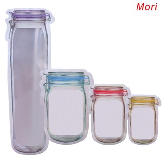 Mori botella reutilizable Mason Jar bolsas Zipper Seal Lock alimentos ahorrador de almacenamiento Fresco Bolsa de caramelos lonchera Organizador