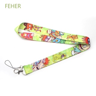 FEHER Keychain Mobile Phone Straps Gifts Neck Strap The Rugrats Movie Lanyards Certificate Lanyard Mobile phone accessories Cute Anime Characters Cartoon USB ID Badge Holder Webbing Hang Rope