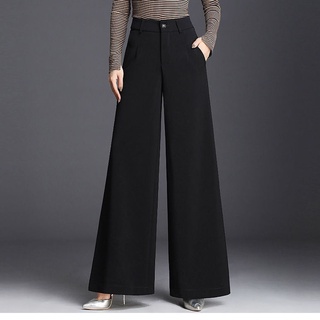 2021 primavera y verano versión coreana de los pantalones de cintura alta, gran tamaño, pantalones sueltos, pantalones de pierna recta, pantalones negros, pantalones de mujer (1)