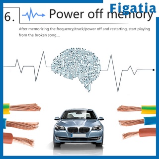 [Figatia] 1 Din coche Bluetooth manos libres Radio coche MP3 reproductor estéreo AUX Audio (7)