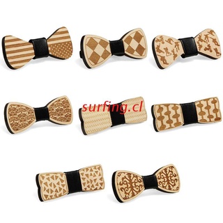 SURF Creative Handmade American Flag Pattern Wooden Bow Tie Adjustable Length Mens Boys Casual Wedding Party Necktie Suit Accessory