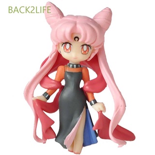 BACK2LIFE figura de dibujos animados modelo juguetes versión Q miniaturas Sailor Moon figura de acción Tsukino Usagi colección modelo Anime estatua PVC figura de acción figura de acción juguete/Multicolor