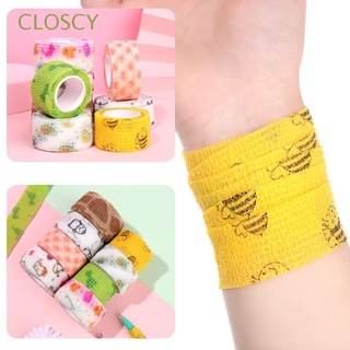 CLOSCY Colorful Self-adhesive Elastic Bandage Printed Sports Protector Elastic Bandage First Aid Kit Pet Tape Ankle Palm Finger Joint Knee Cartoon Sports Wrap Tape
