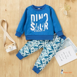 Mell-boys Casual letras y dinosaurio impreso patrón jersey+ pantalones conjunto (5)