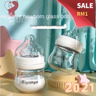 Biberón grande de borosilicato de vidrio con alto contenido de borosilicato para agua potable para bebés recién nacidos 0-3-6 meses