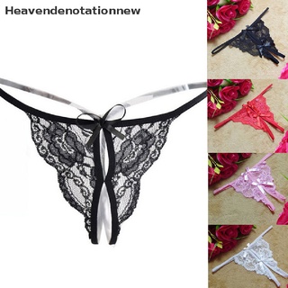 [HDN] Mujer Tanga Sexy Ropa Interior Bowknot Bragas De Encaje Lencería Bikini Pantalones [Heavendenotationnew]