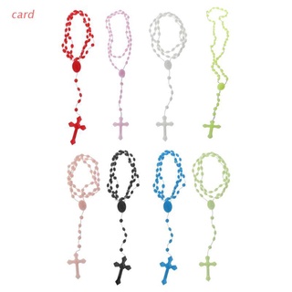 tarjeta de plástico rosario collar luminoso catolicismo oración joyería religiosa