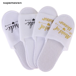[supers] 1 par de pantuflas suaves para novia/niña/decoración de boda/fiesta/spa/pantuflas.