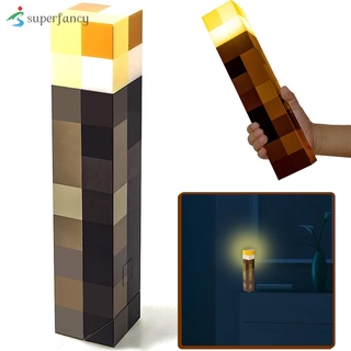Minecraft Luz De Noche Creativa Novedad Antorcha Estatua Luces LED Lámpara Para Dormitorio Sala De Estar