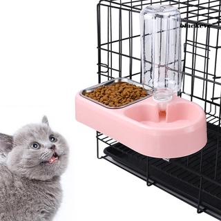 Be-No-Spill colgante doble tazón gato perro agua potable alimentador de alimentos suministros para mascotas (2)