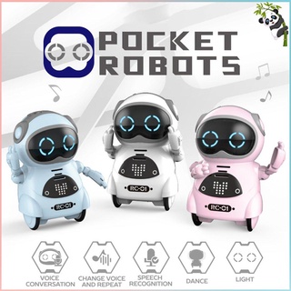 Inteligente Mini Robot de bolsillo caminar música danza luz reconocimiento de voz conversación repetir inteligente niños juguete interactivo (1)