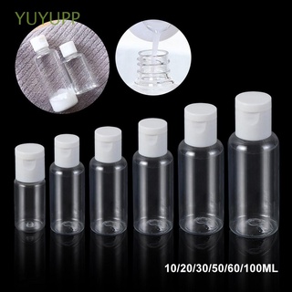 YUYUPP 10-100ML Loción Tarro De Plástico Champú Botella Vacía Contenedor Dispensador De Maquillaje Exprimir Transparente Recargable