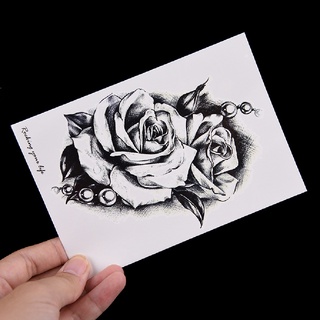 [cod] 1pc maquillaje rosa flor tatuaje brazo arte corporal impermeable temporal tatuaje pegatinas calientes (2)