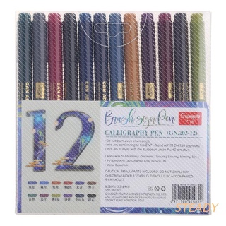 STEADY 12 Colors Hook Liner Needle Sketch Marker 0.5mm Ink Drawing Pen for Sketching Writing Art Supplies