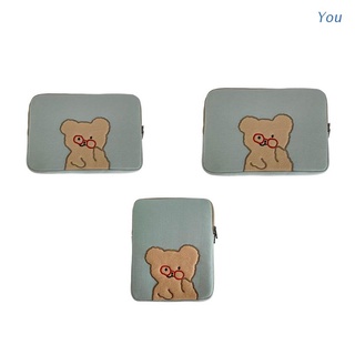 Usted moda portátil caso bolsa para gafas de dibujos animados oso Tablet funda interior bolsas