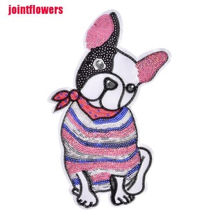 jtcl parche de lentejuelas de perro vintage bordado apliques decoración de ropa coser en el parche jtt